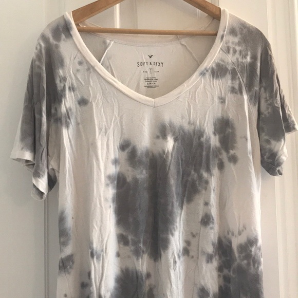 American Eagle V-Neck Tie Dye Shirt Size Small - Picture 3 of 5